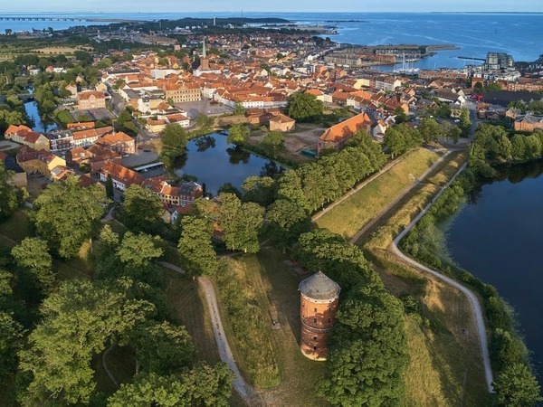 Nyborg bymidte set fra oven 2025